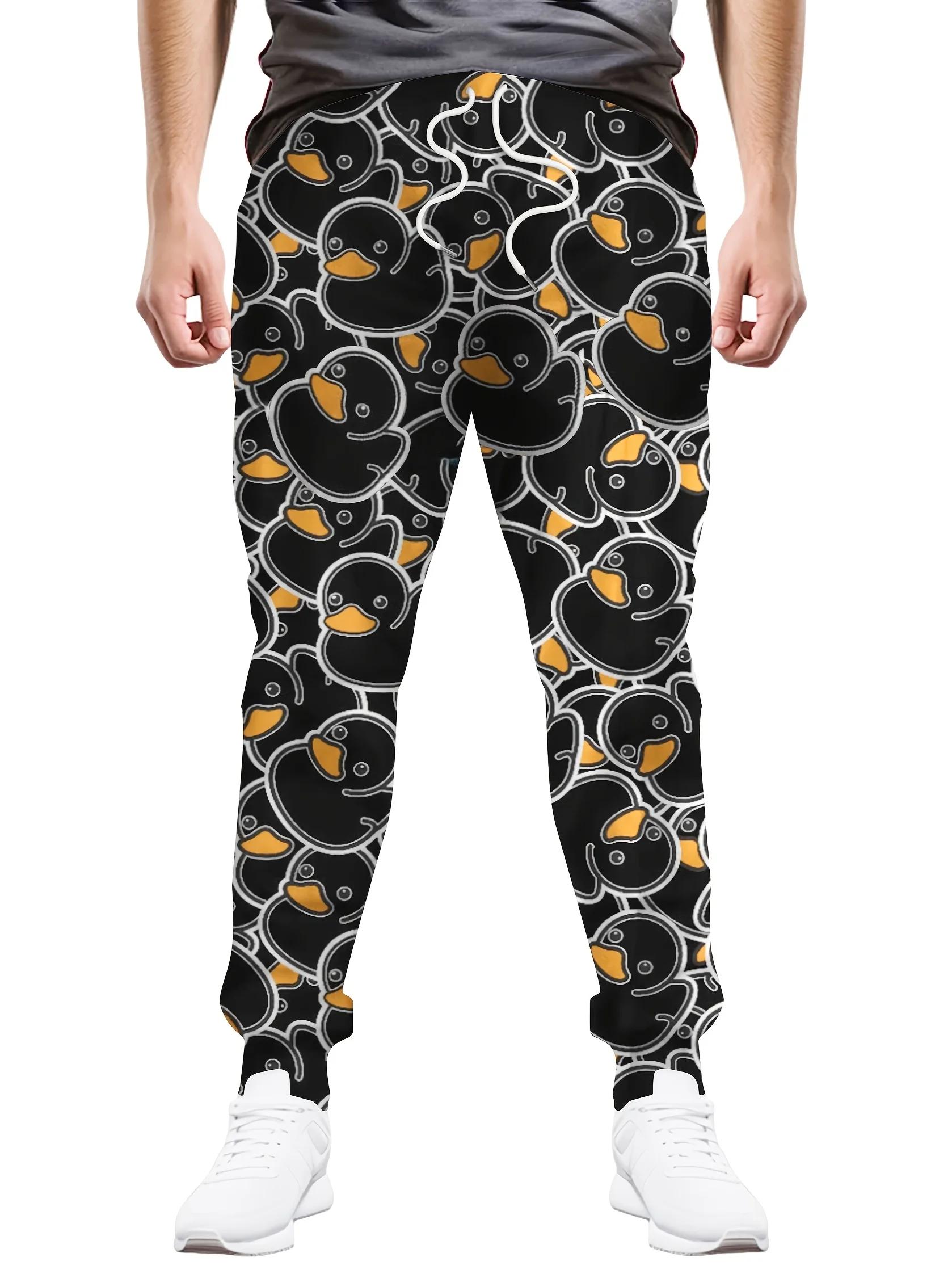 Pantalon de survêtement 2025 pour hommes, jogging en Polyester graphique canard jaune, pantalon de s