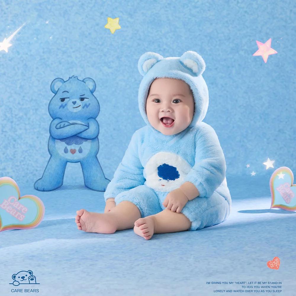 Tenue de photographie pour nouveau-né, thème ours de dessin animé mignon, barboteuse en peluche douc