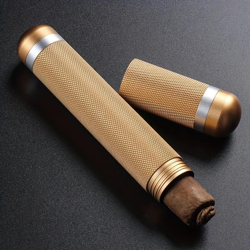 Humidor en aluminium de grande taille, Tube de cigares, étui résistant à l'humidité, accessoires pou