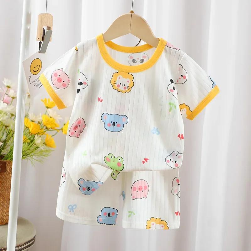 Vêtements d'été pour enfants, ensemble short à manches courtes, t-shirts pour bébés garçons et fille