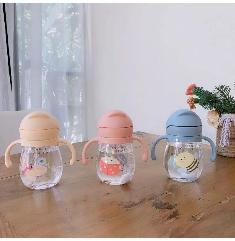 Tasse d'eau en paille pour bébé, mignonne, Anti-étouffement, pour enfants de la maternelle, avec bou