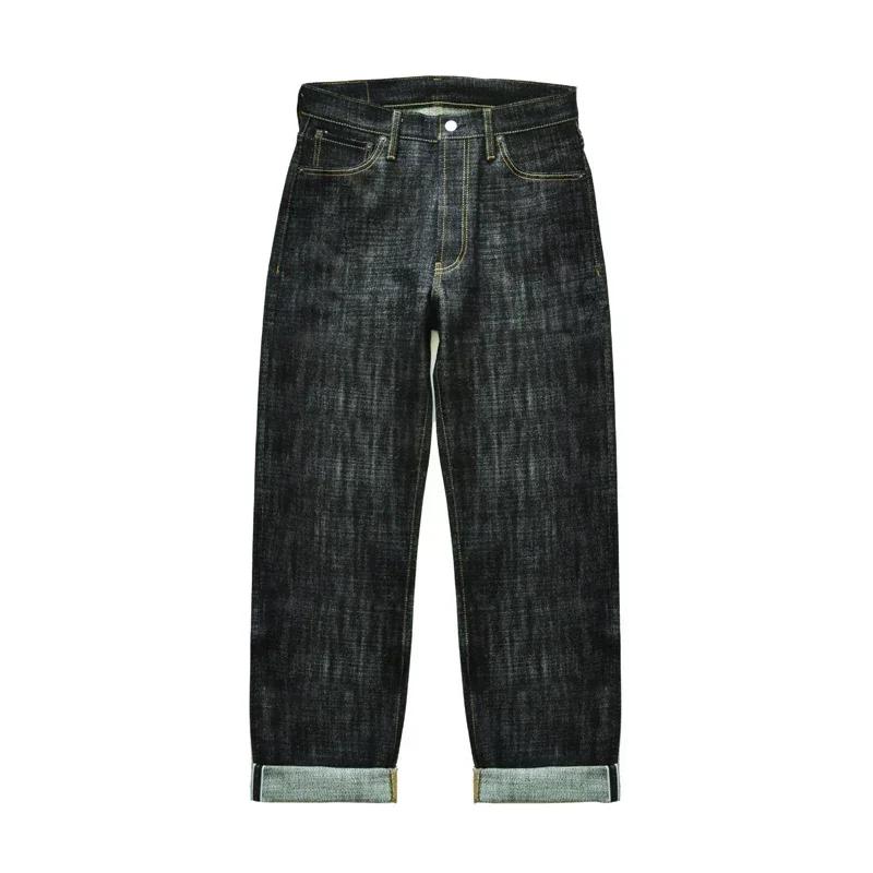 Ceaiss- Jean en denim brut pour homme, coupe LOOS, 16.8 oz, lisière, boutons plaqués argent, 344XX-F