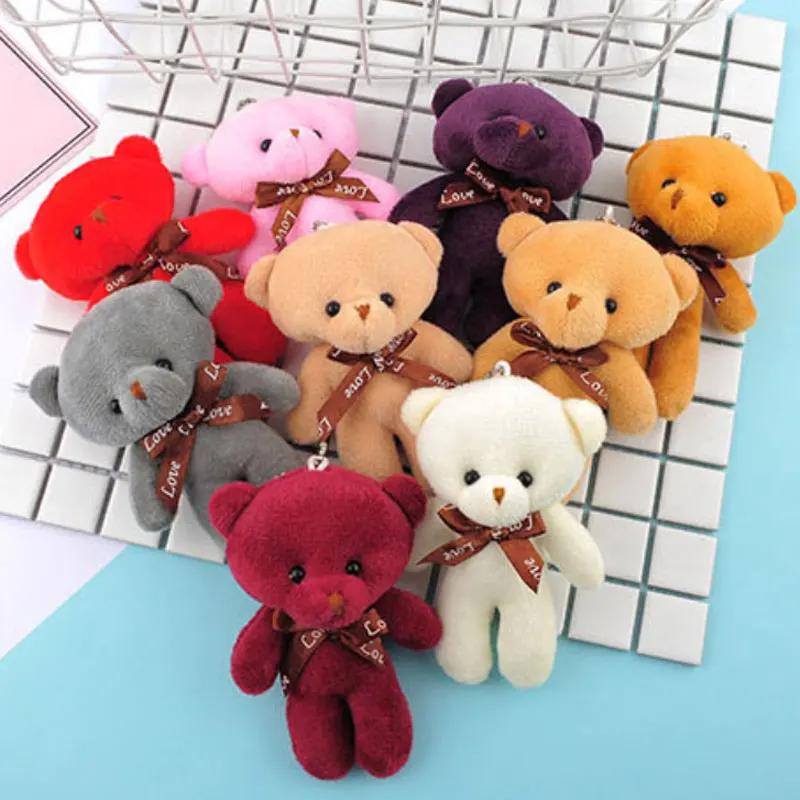10 pièces/paquet 12cm Mini nœud papillon ours en peluche pendentif en peluche jouet coloré ours en p