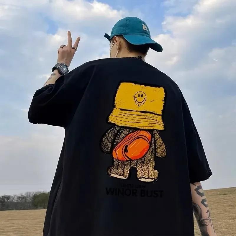 T-shirt à manches courtes de style coréen pour hommes en grande taille M-8XL