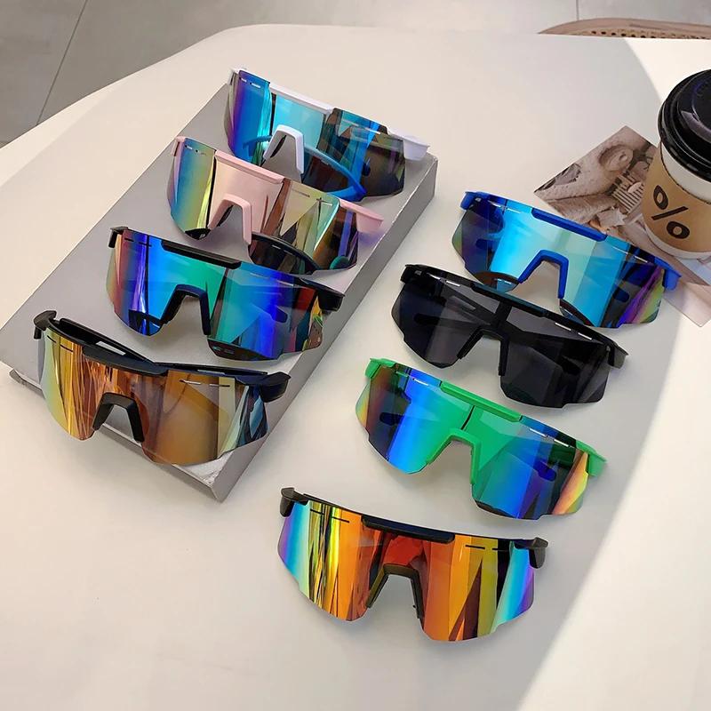 1/2 pièces mode monobloc Anti UV hommes lunettes en plein air marque miroir sport lunettes de soleil