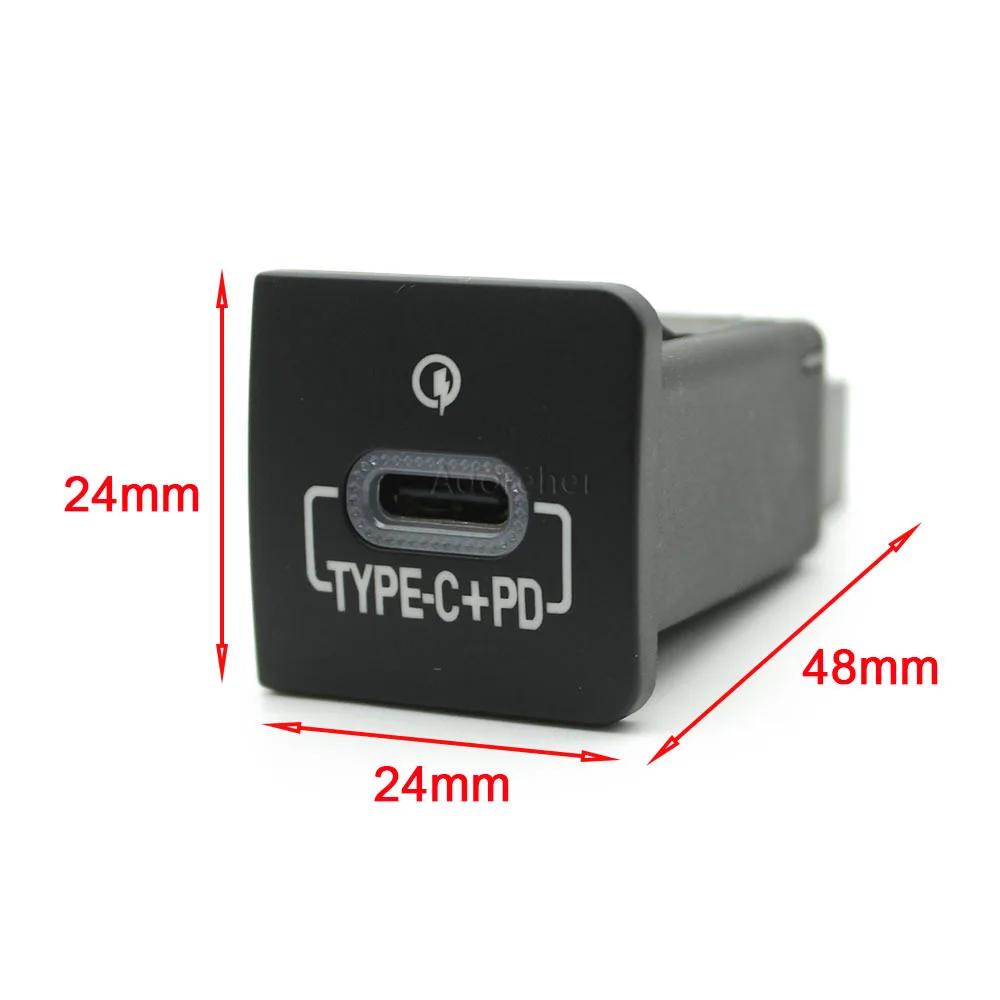 Prise de chargeur de voiture rapide 12V/24V, double USB, adaptateur d'alimentation QC3.0 PD Type C P