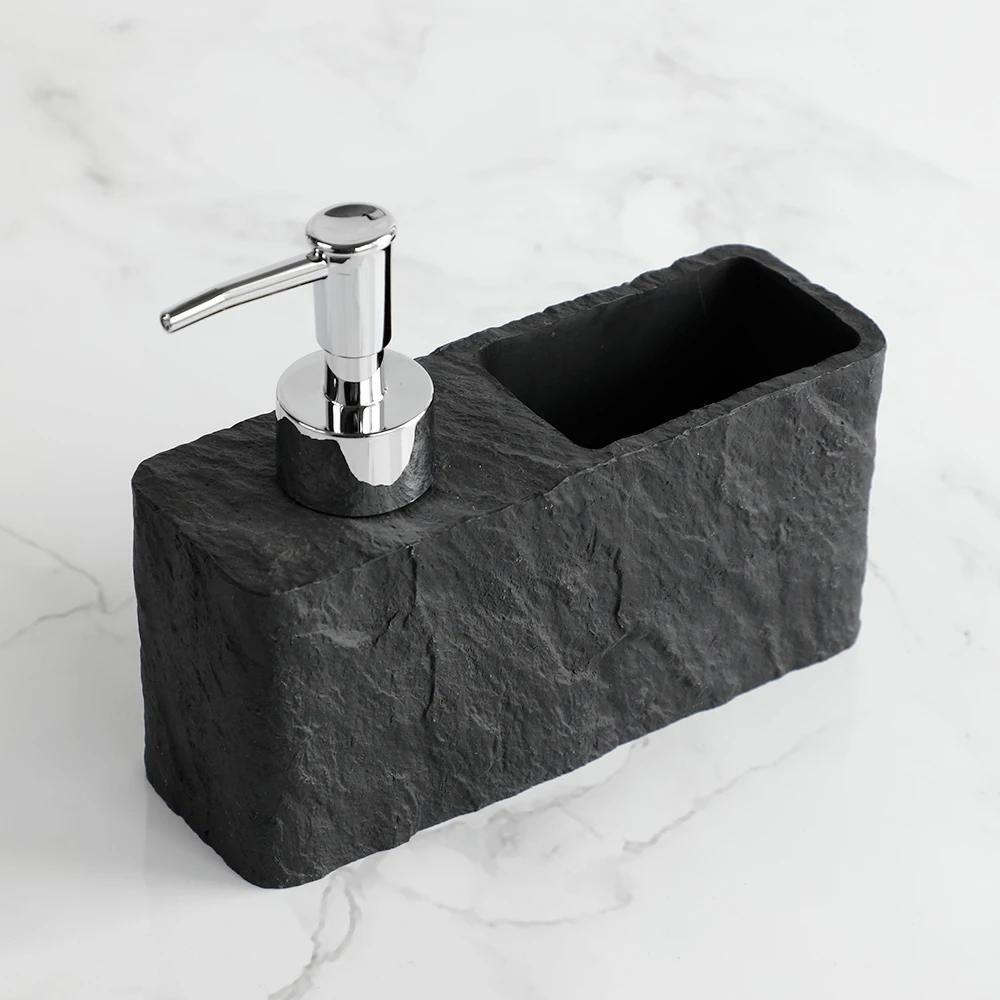 Distributeur de savon avec éponge pour évier de cuisine et salle de bain, distributeur de savon liqu