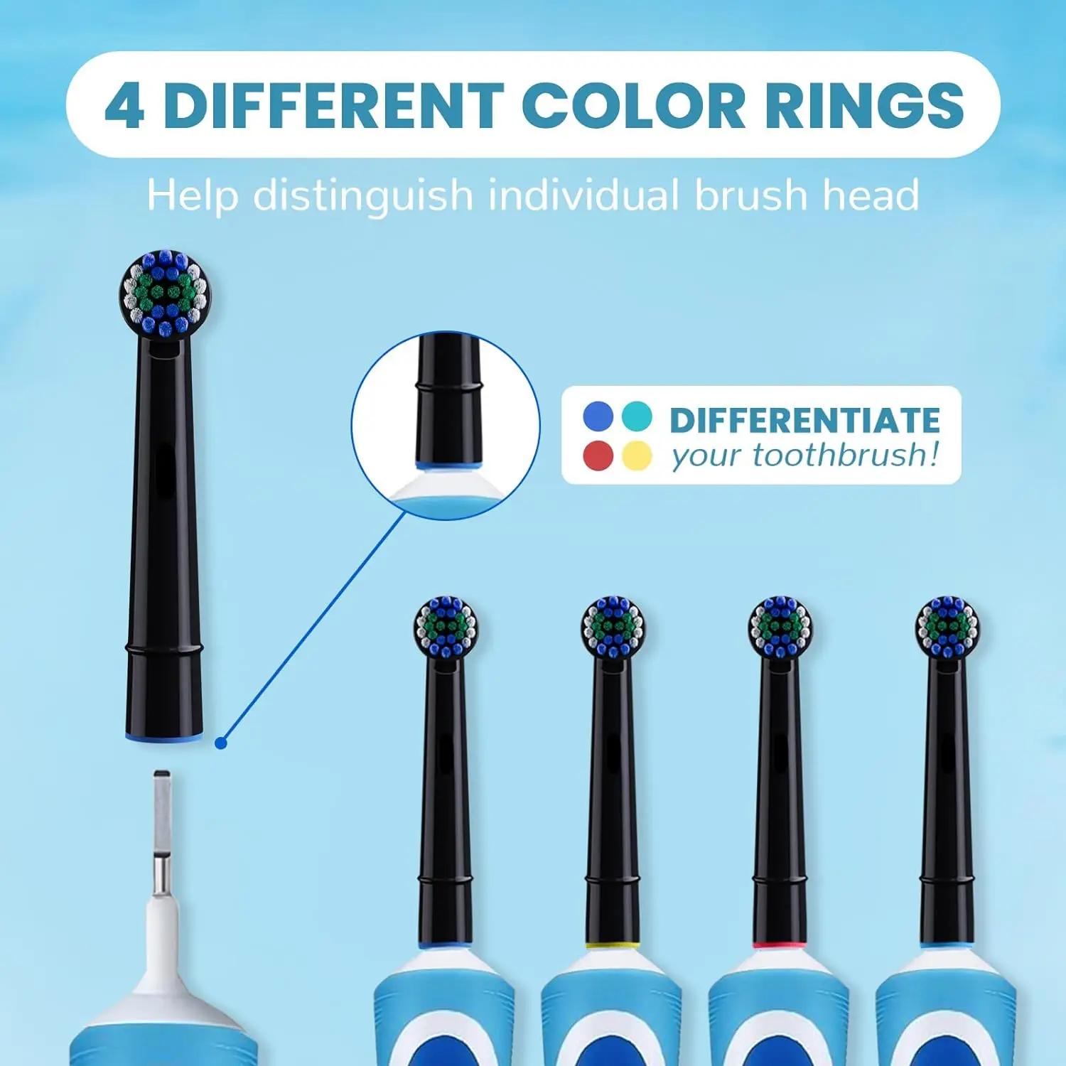 Têtes de brosse à dents de rechange pour brosse à dents Oral B, nettoyage de précision, buses noires