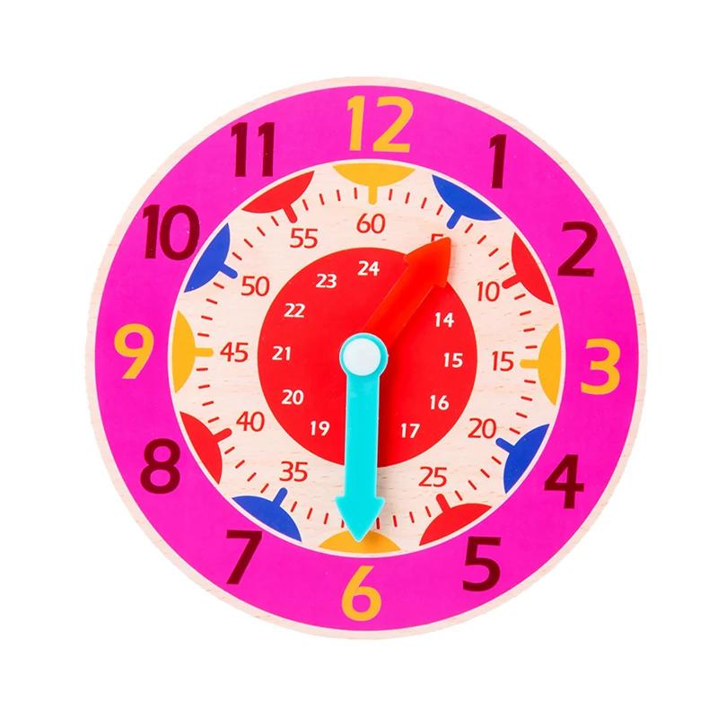 Horloge en bois Montessori pour enfants, jouets d'apprentissage du temps, outils pédagogiques, jouet