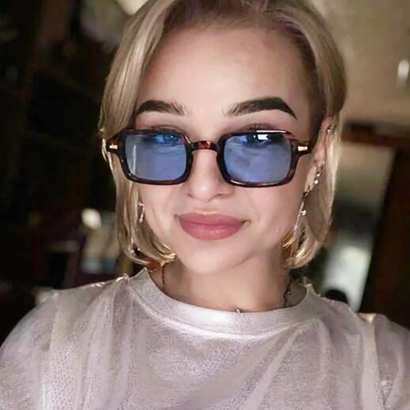 Mode luxueux Rectangle lunettes de soleil femmes ovale Vintage marque concepteur carré lunettes de s