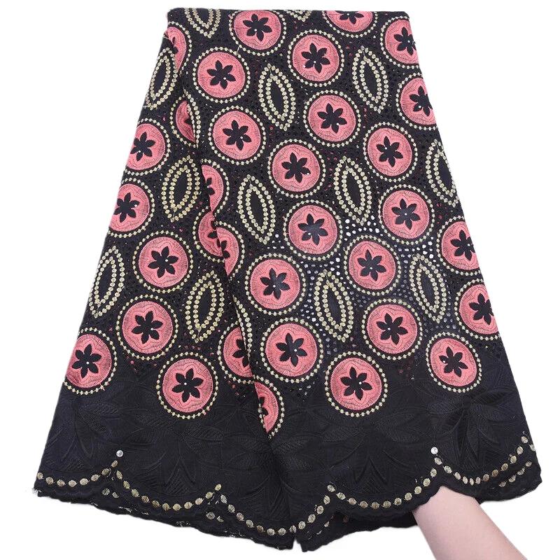 NigWin-Tissu Africain en Dentelle de Coton Suisse Tyys, Haute Qualité pour Robe de Soirée Française,