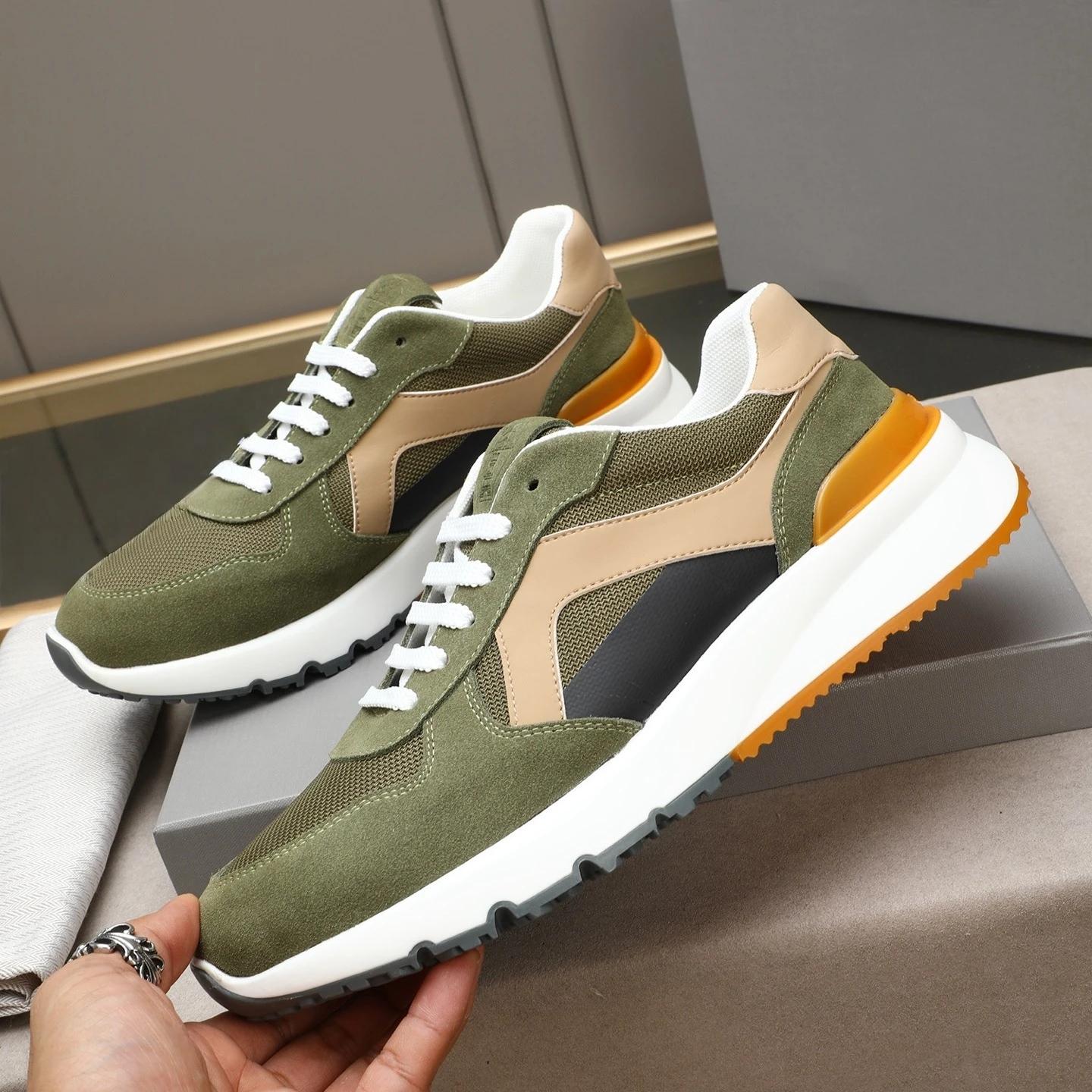 Cadeaux de Noël, chaussures pour hommes de marque de luxe, baskets décontractées faites à la main, e