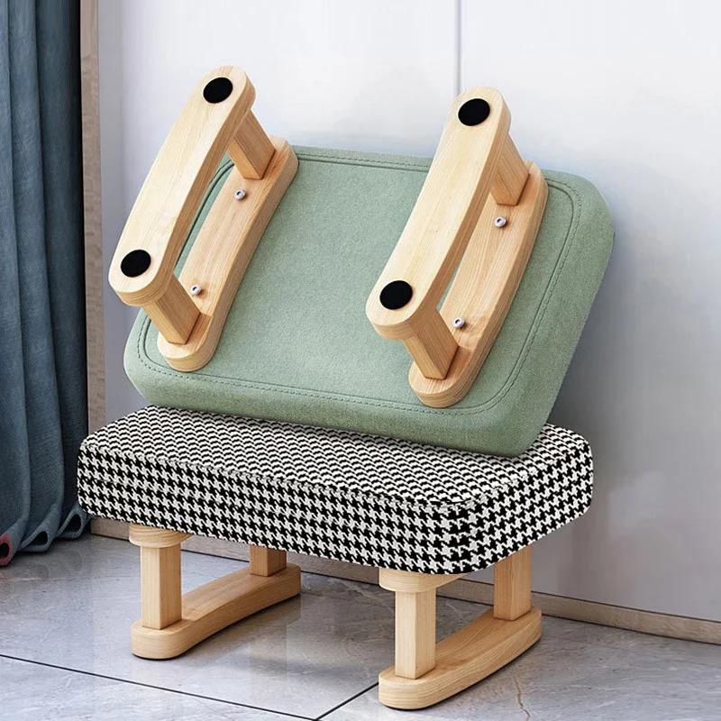 Petite chaise créative en bois, tabouret à langer pour chaussures de maison, canapé Ins, repose-pied