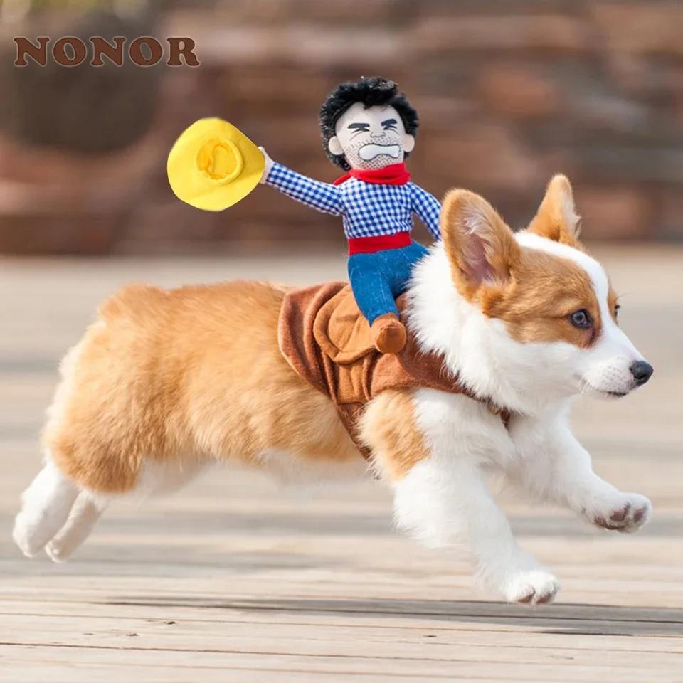 NONOR-Vêtements de ixd'Halloween pour Chien, Veste Cowboy IQUE Up Amusante, Combinaison Bouledogue F
