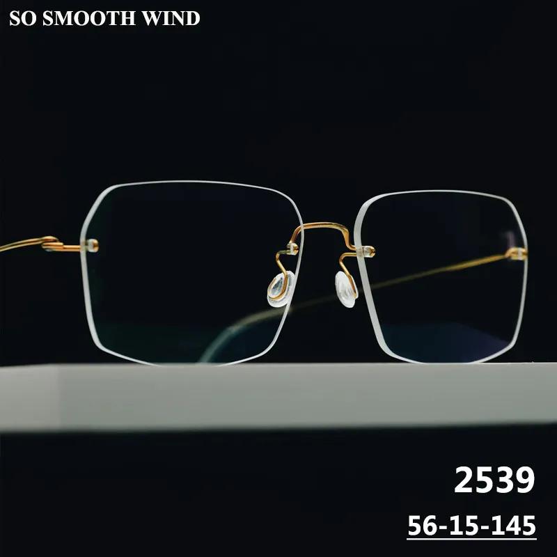 Danemark marque sans monture lunettes cadre ultraléger sans vis hommes affaires lunettes carrées fem