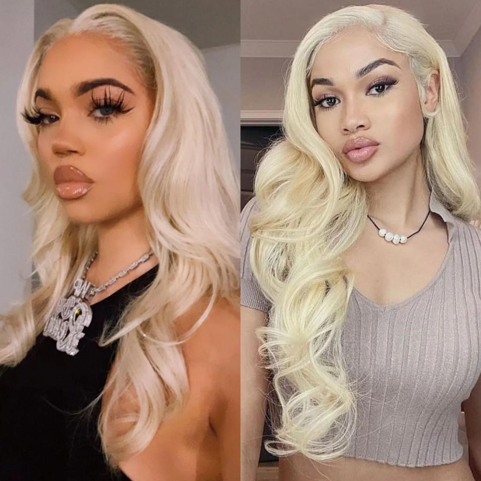 Perruque Lace Front Wig Synthétique Bouclée Naturelle pour Femme, Cheveux Longs et Ondulés, Blond Pl