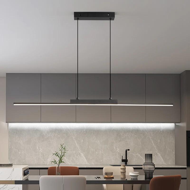 Suspension moderne Simple salle à manger lumière pour mur cuisine Long lustre salon suspension lampe