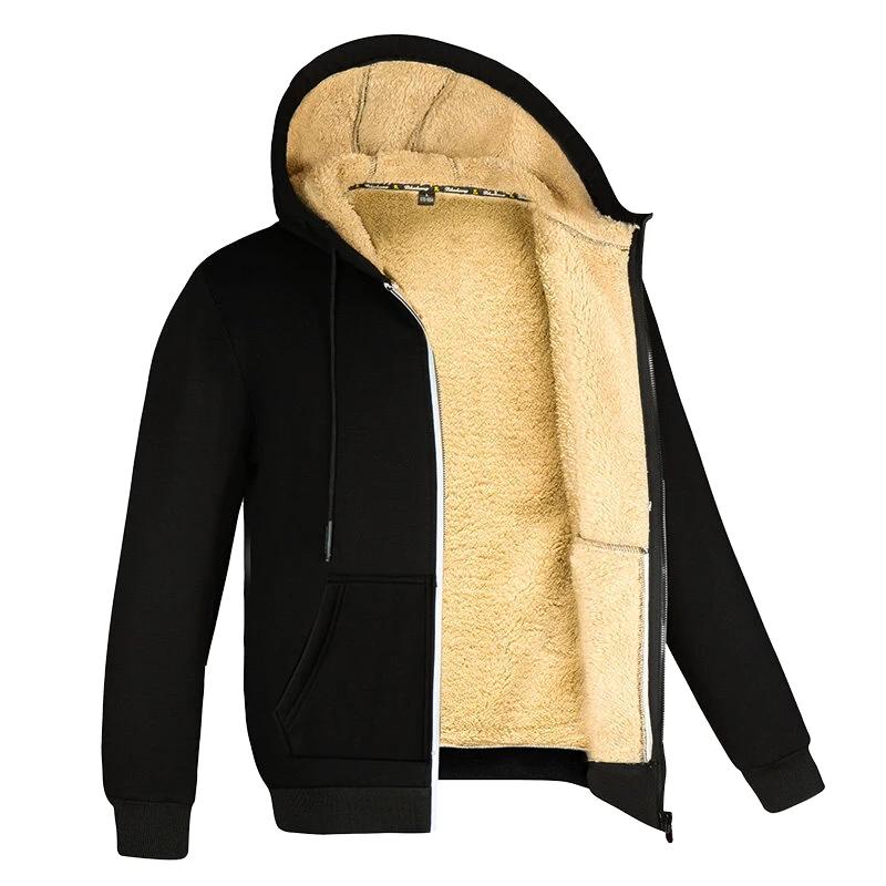 Hommes hiver laine d'agneau fermeture éclair veste en coton hommes plus épais grande taille veste ch