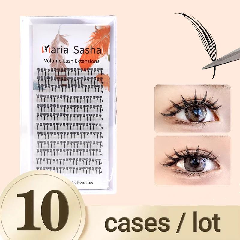 MARIA 10 étuis bande dessinée flèche Extension de cils individuels naturel cachemire Manga faux cils