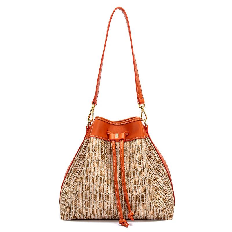 CHCH sac à bandoulière pour femme automne nouvelle Texture tricotée sac à main Simple marron décontr