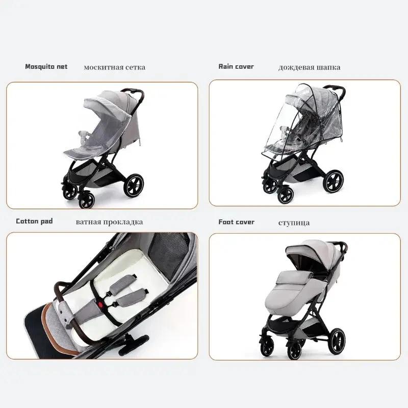 Poussette pour bébé, paysage élevé, portable, ultra-légère, poussette de voyage pour nouveau-né, pou