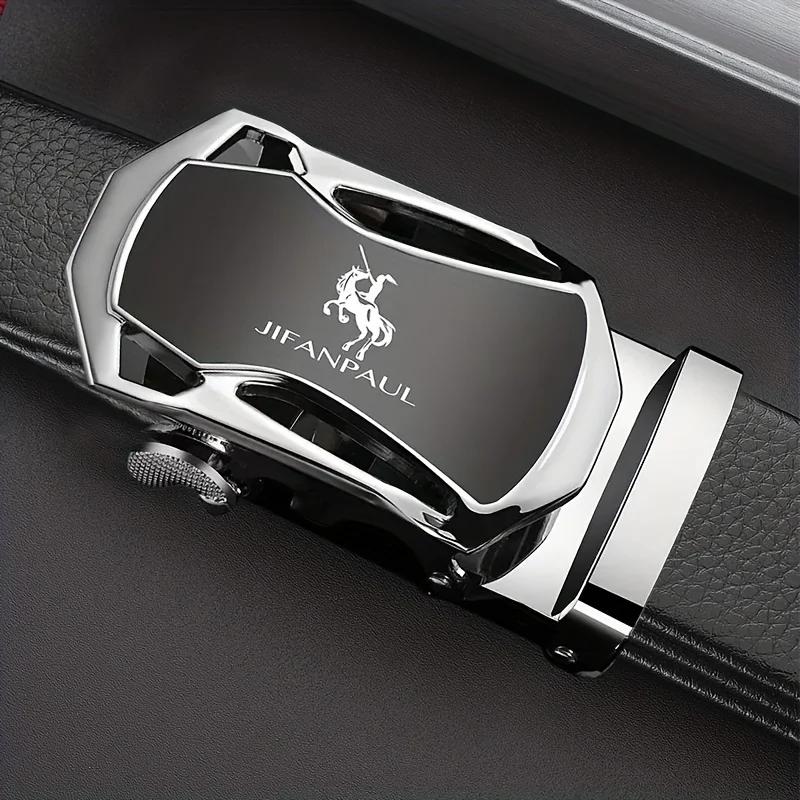 JIFANAUL hommes célèbre marque ceinture de haute qualité en cuir ceinture de luxe en métal boucle au