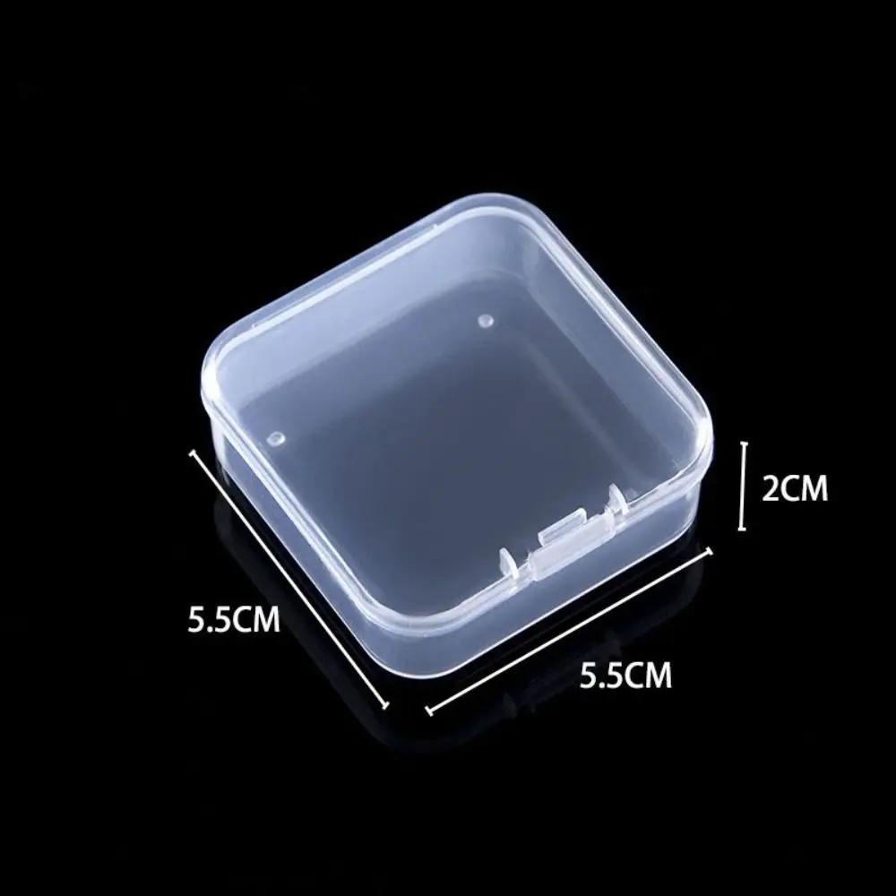 Boîte de rangement carrée en plastique, contenant transparent pour bijoux, perles, petits articles, 