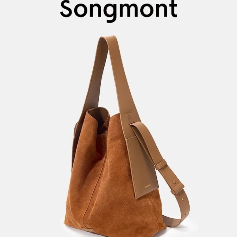 Sac Songmont, sac à main à crochet d'oreille en daim sous les bras, sac à bandoulière simple