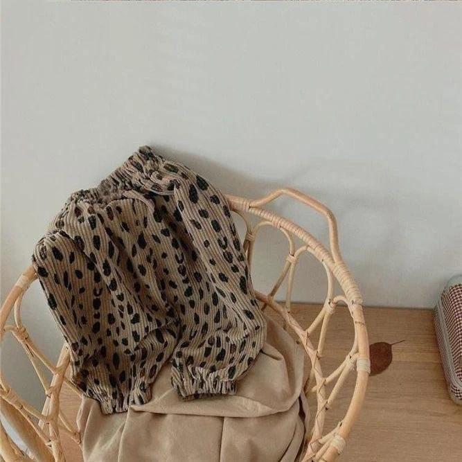 Automne nouvelle fille enfants lâche léopard pantalons décontractés bébé mode pantalon enfant en ple