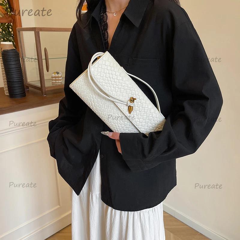 Sac messager tendance de couleur unie – Bandoulière unique en cuir vintage pour les déplacements, le