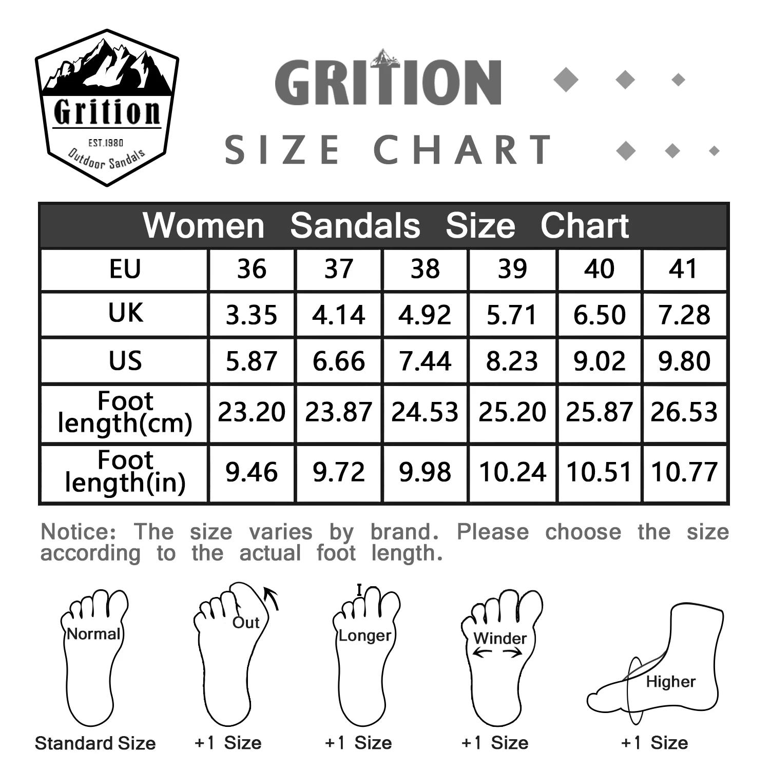 GRITION femmes sandales chaussures de plein air décontractées bout fermé talons plats tissu élastiqu