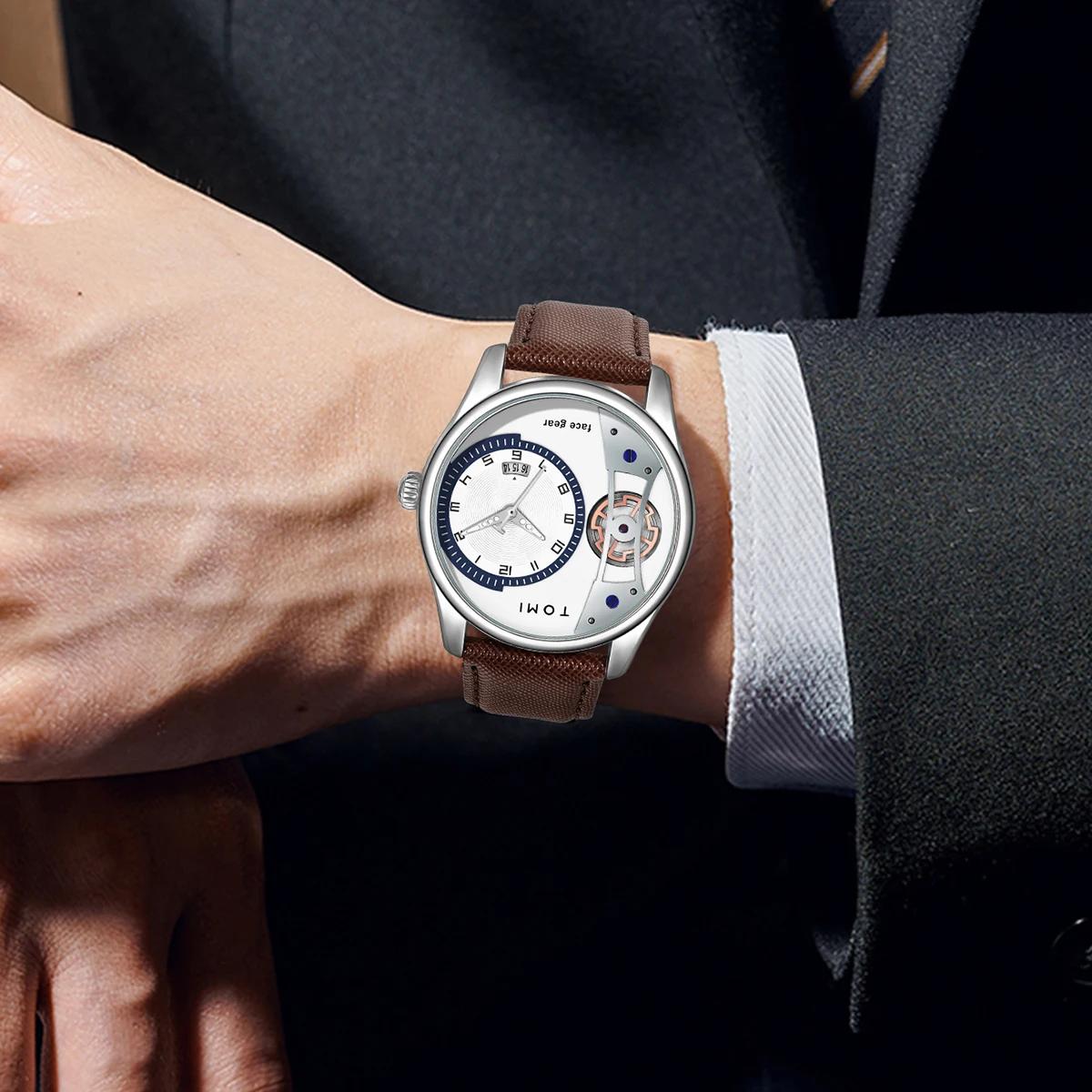 TOMI – coffret cadeau pour hommes, montre à Quartz d'affaires minimaliste, de luxe, polyvalente, Dou