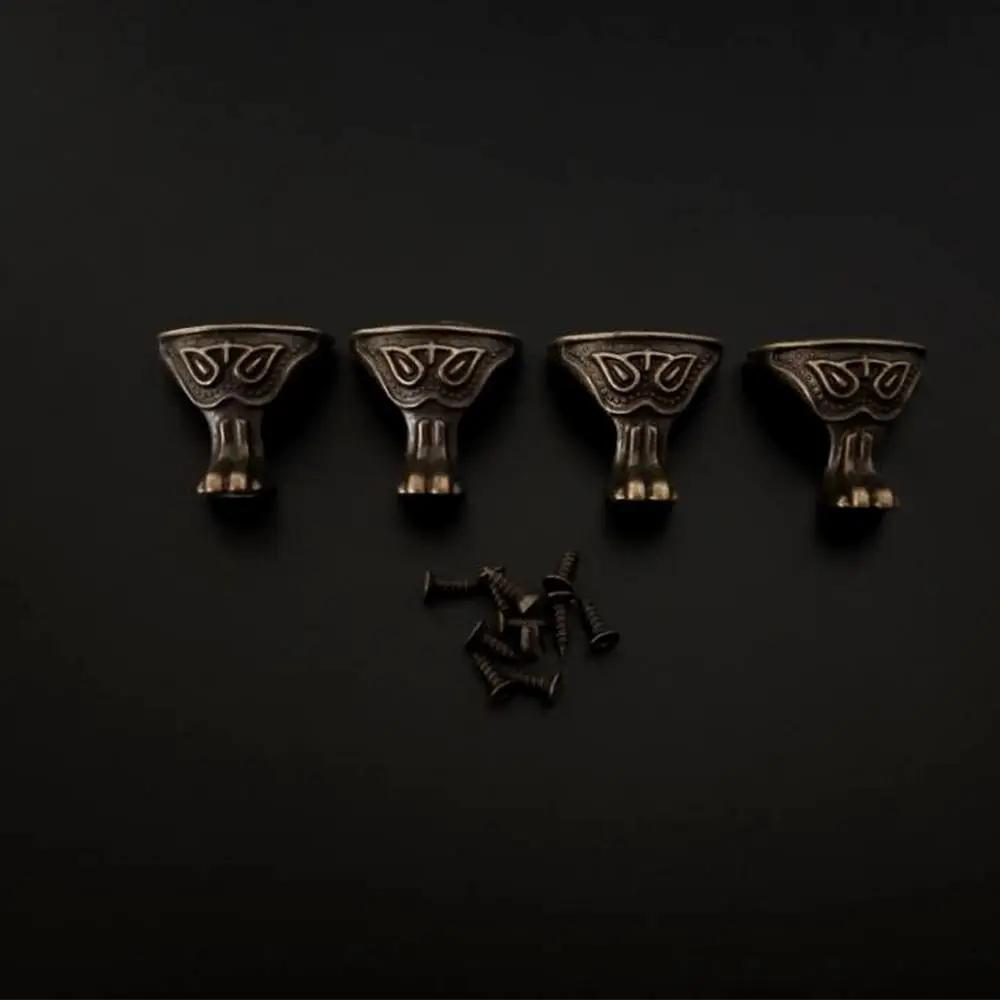 Supports d'angle de boîte en métal, 4 pièces, sculpture Vintage, alliage de bois, étui à bijoux, mat