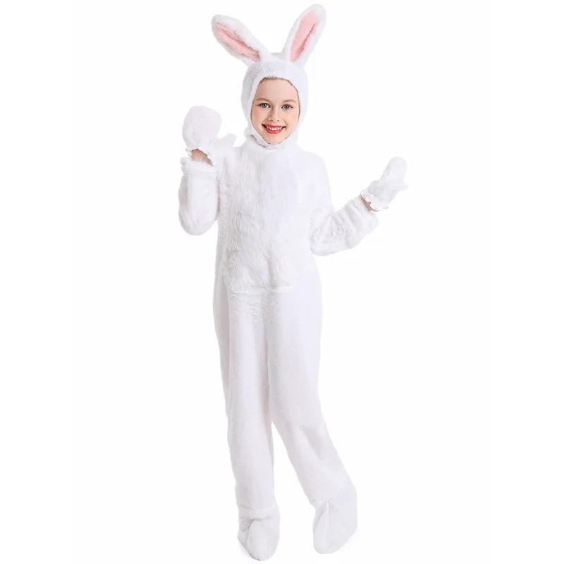 Pyjama une pièce en peluche lapin mignon pour enfants, idéal pour spectacle sur le thème de la forêt