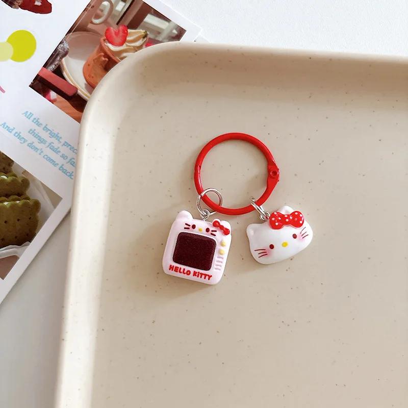Porte-clés chat rose, pendentif de dessin animé, cœur de fille, décoration de sac de chat mignon, ac