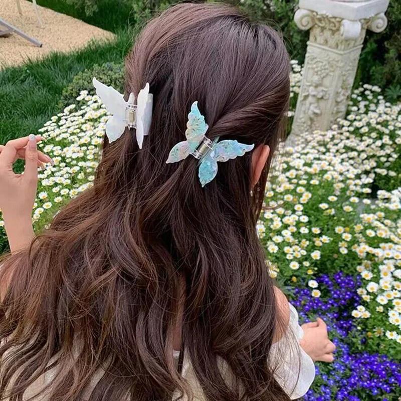 Pince à cheveux en acétate vintage pour femmes et filles, pince à cheveux papillon doux, barrettes e