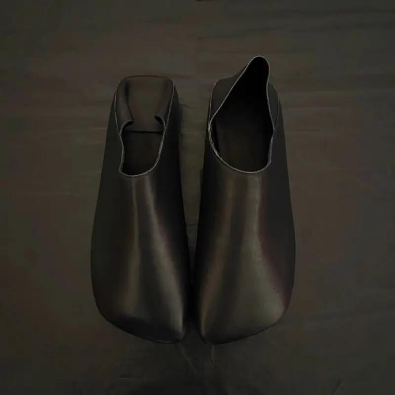 Birkuir bout carré talon plat femmes sandales bout fermé chaussures en cuir véritable sans lacet moc