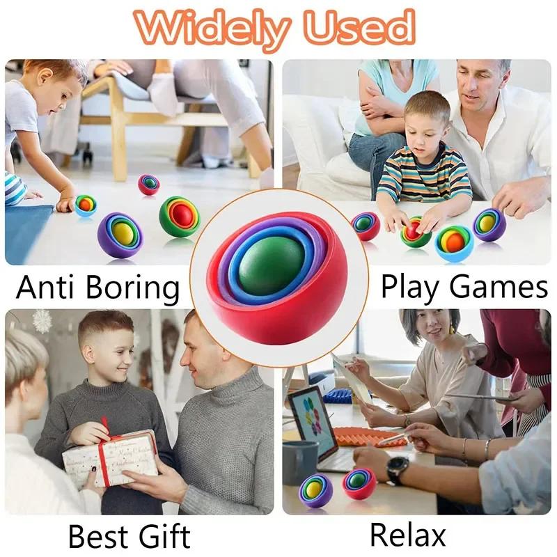 Boule rotative 3D Fidget Gyro jouets sensoriels main Fidget Spinner Gyroscope pour enfants adolescen