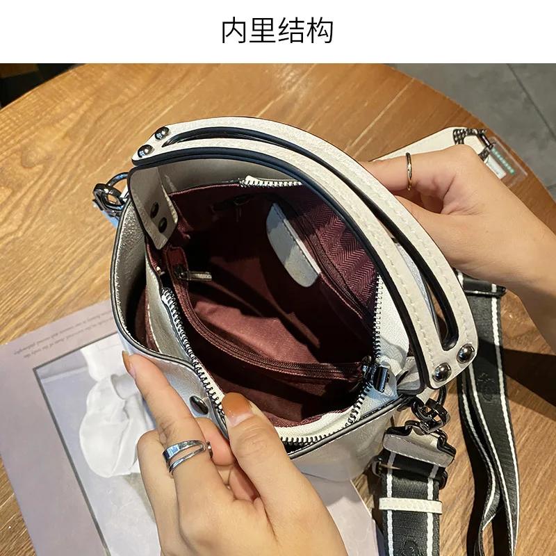 Sac à main polyvalent en cuir de vache véritable pour femmes, sacoche à épaule simple, décontracté, 