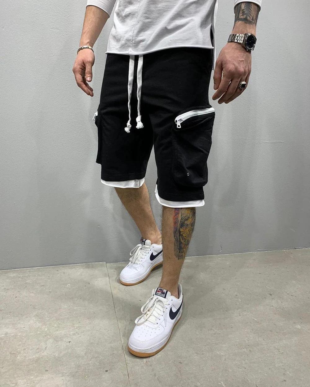 Short Cargo d'été en coton pour hommes, short de Fitness, respirant, pour jogging, entraînement, gym