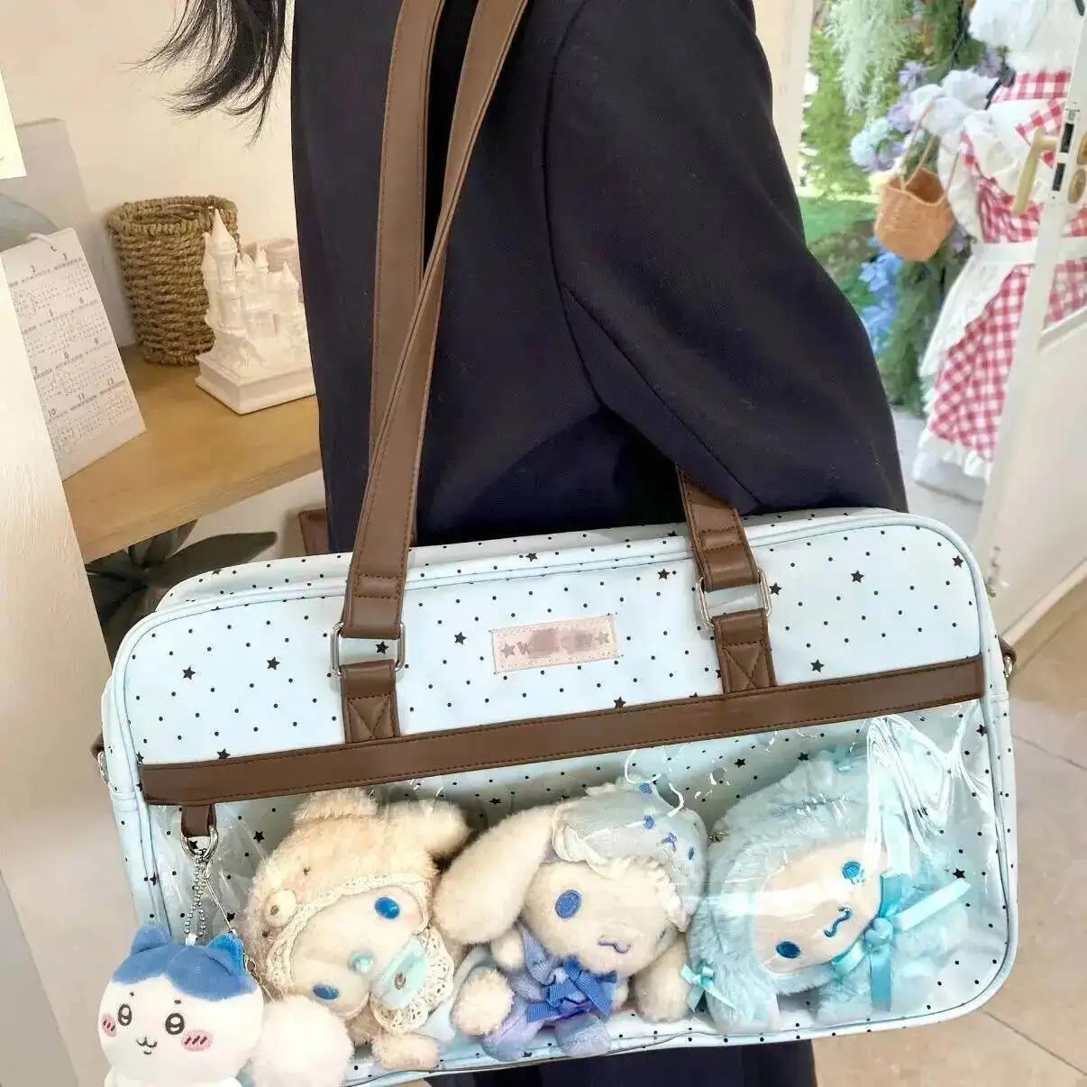 Nouveau Sac à Bandoulière Ita Grande Capacité en Dentelle, Style Lolita, avec Poche Transparente, Y2