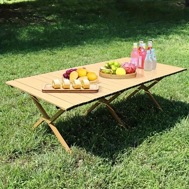 Table de pique-nique pliante, table de camping enroulable portable de 4 pieds, table en rouleau d'œu