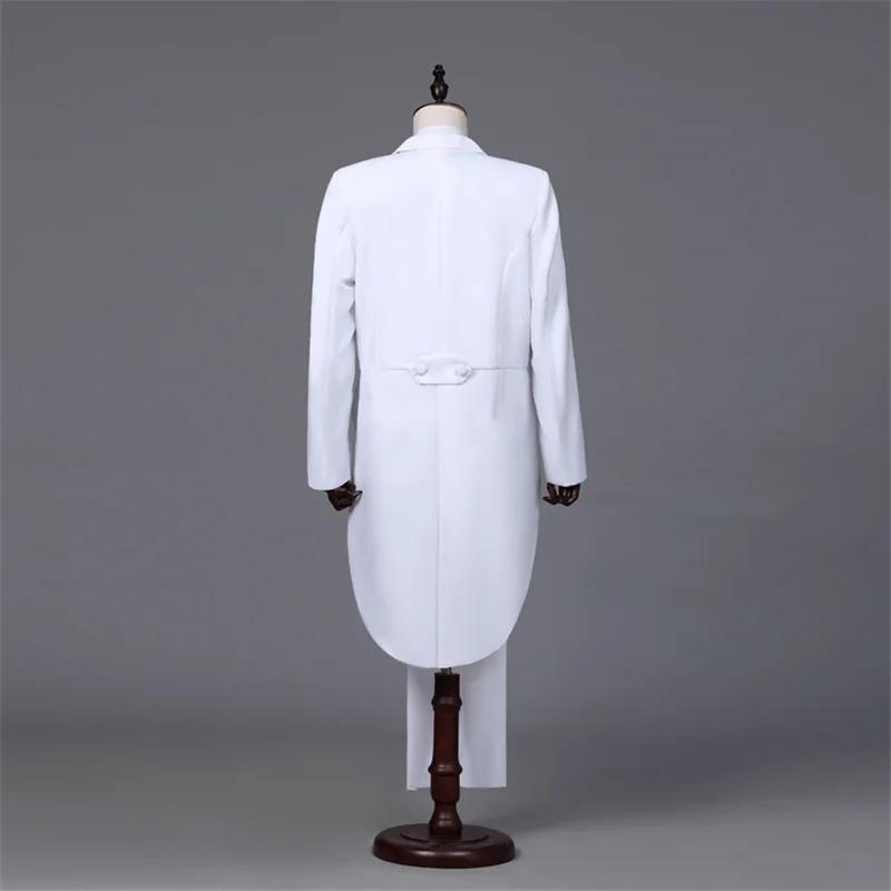 Manteau de queue pour hommes, classique, moderne, blanc et noir, Style basique, costume pour hommes 