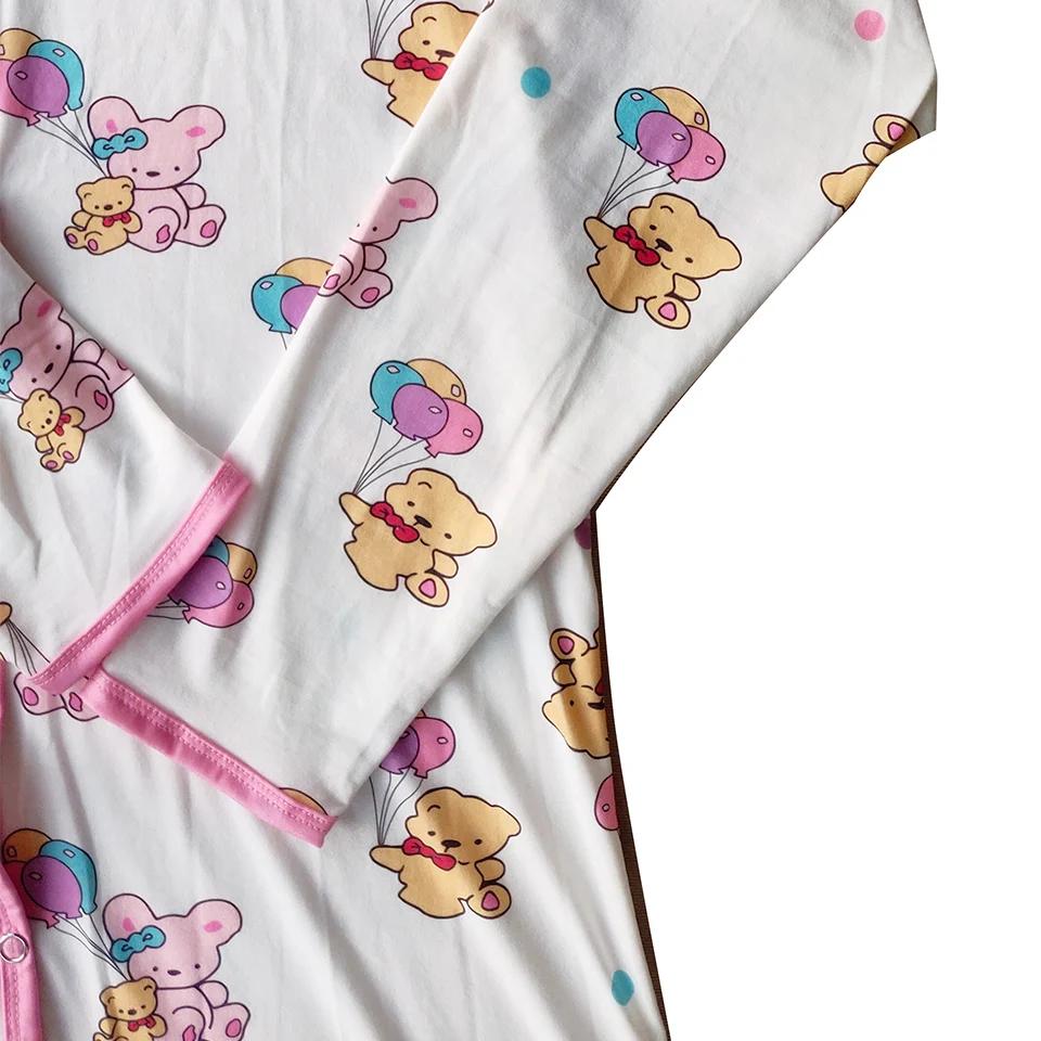 Adulte Onesie pyjamas longue combinaison pour adulte bébé Snap entrejambe barboteuse vêtements de nu