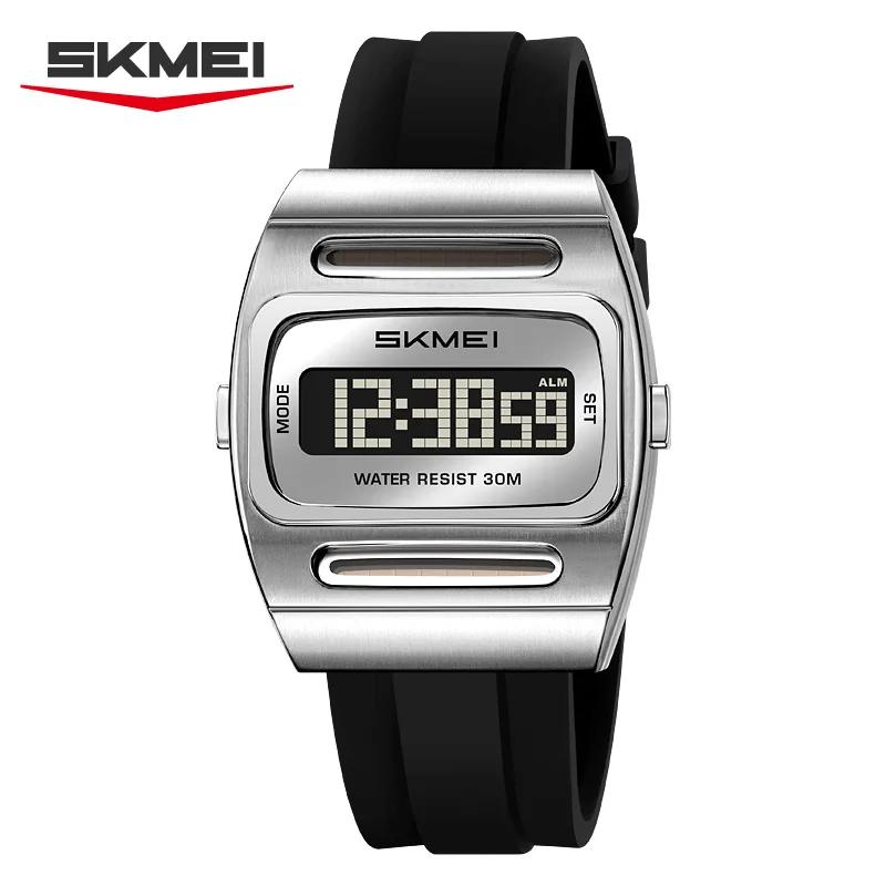 Montres de sport numériques multifonctionnelles à énergie solaire de luxe SKMEI 2563, horloge électr
