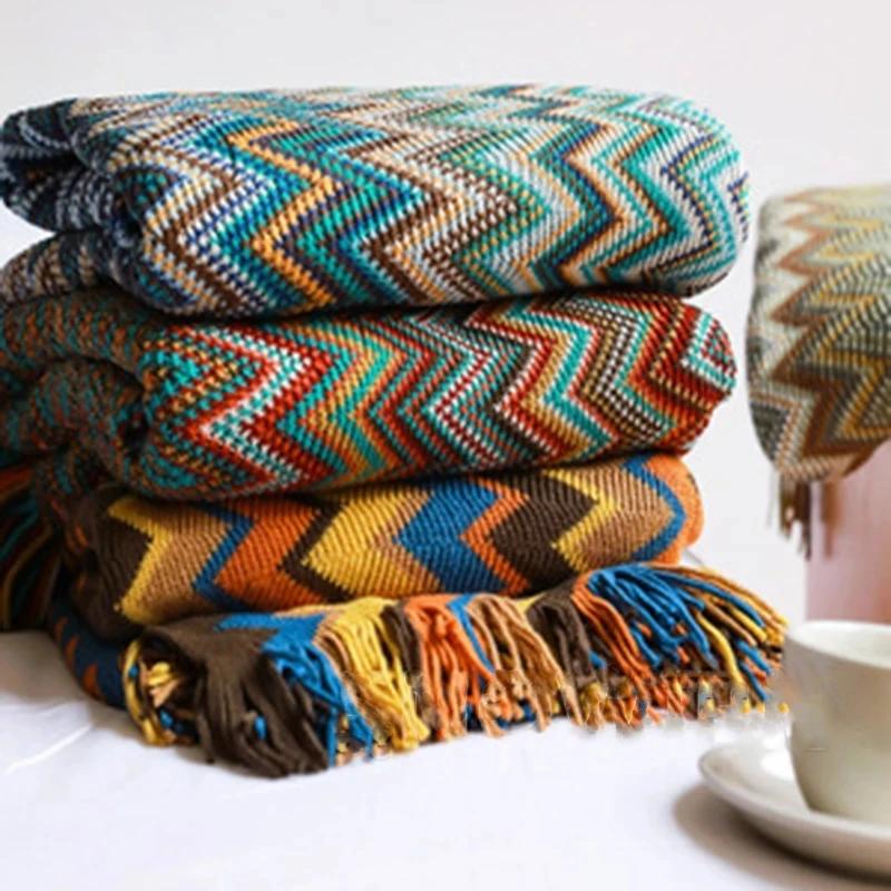 Boho lit Plaid couverture géométrie aztèque Baja couvertures ethnique canapé couverture housse décor