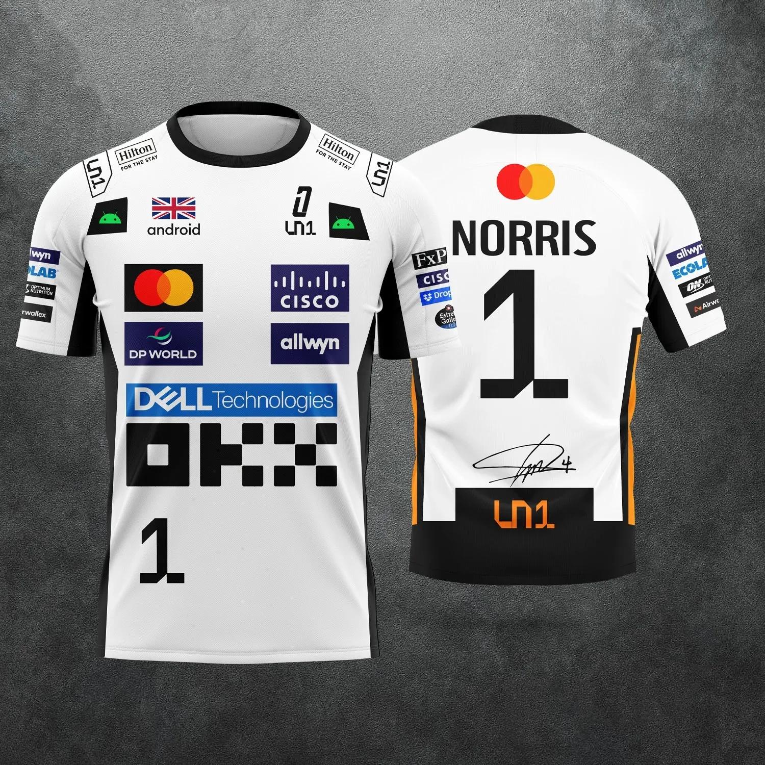 T-shirts de course pour hommes et femmes - Pilote # 1 Lando Norris & Driver # 81 Piastri Fan Tops Sp