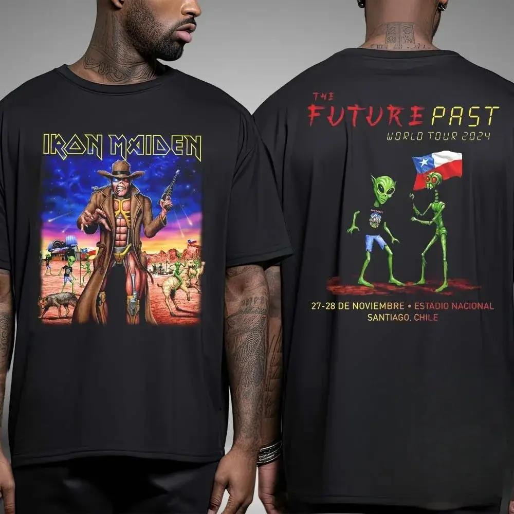 T-shirts de moto à bande de métal lourd pour hommes et femmes à manches courtes haut tendance décont