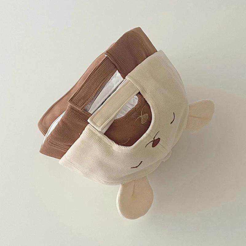 Dessin animé ours oreille bébé canard langue casquette solide coton enfants doux bord casquette de b
