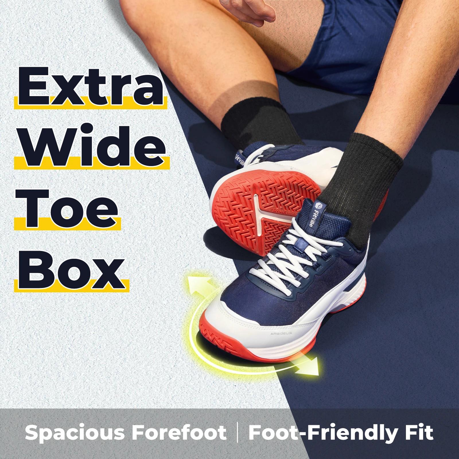 FitVille chaussures de Tennis larges pour hommes chaussures de Pickleball léger respirant toutes les